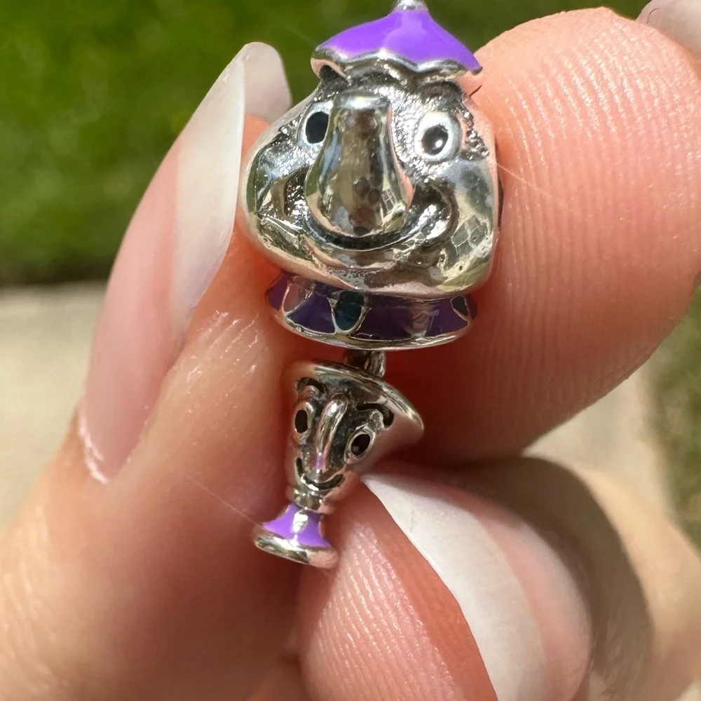 NWOT Pandora x Disney Beauty & the Beast Mr Potts & Chip Dangle Charm 799015C01_4